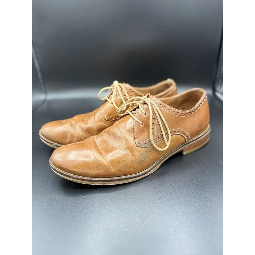 J Murphy by Johnston Murphy Mens 9M Tan Leather Saddle Oxfords